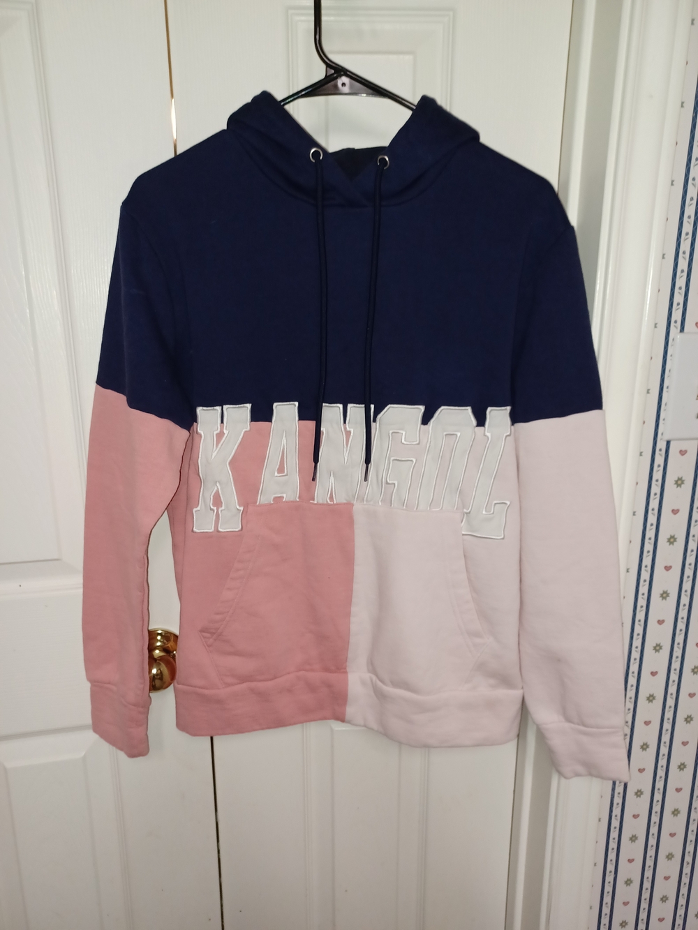 Kangol Colorblock Hooded Sweatshirt - Navy & Pink